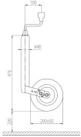 Al-Ko jockey wheel Pinstop Full rubber/plastic rim