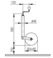 Roue jockey Al-Ko Plus 260 x 85 mm roue à air, jante en tôle