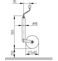 Roue jockey Al-Ko Plus 215 x 65 mm Caoutchouc plein, jante plast.