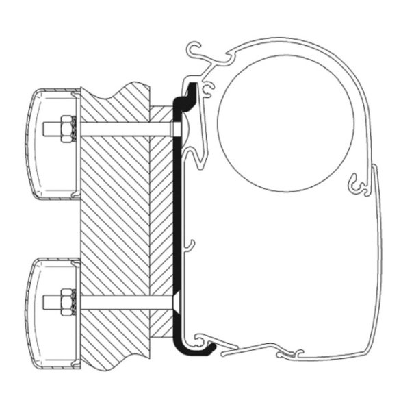 Alu-Distanzprofil 18 mm zu Dethleffs Globebus TO 8000 400 - 600 cm 4-tlg.