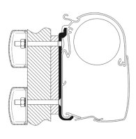 Alu-Distanzprofil 18 mm zu Dethleffs Globebus TO 8000 400 - 600 cm 4-tlg.