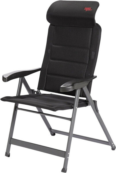 Fauteuil pliable CRESPO ADCS-86 Air-Deluxe Compact long avec appui-tête réglable gris