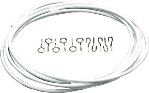 Gardinenspirale Heusser products mit 6 Haken und Ösen 3 m Farbe weiß