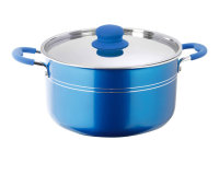 Batterie de cuisson Alu 9 Diam. 24cm Coul. Bleu noir