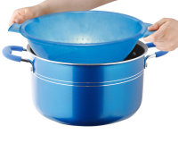 Batterie de cuisson Alu 9 Diam. 24cm Coul. Bleu noir