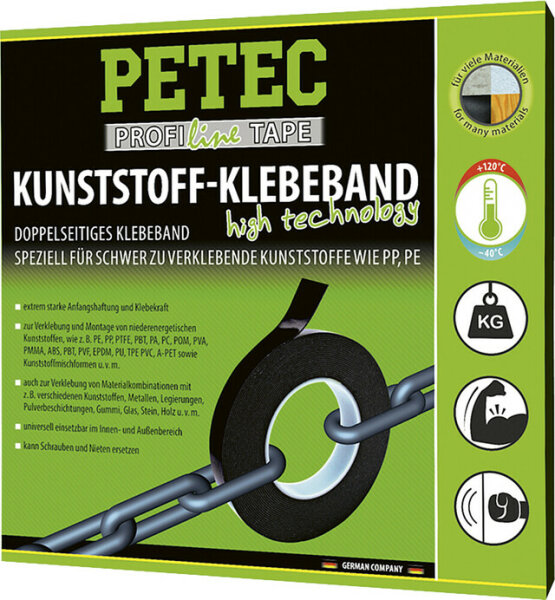 Plastic adhesive tape Petec 10 x 19 x 1.1 mm