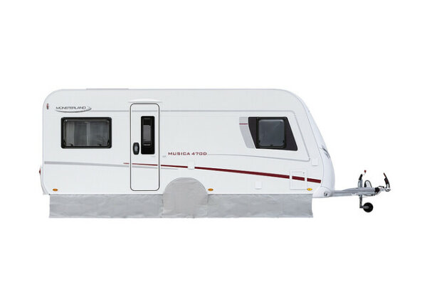 Floor apron HINDERMANN tarpaulin, T-piping, 50cm high length 6 m, col. light grey