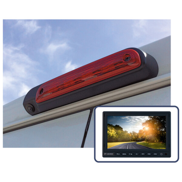 Rückfahrvideosystem Caratec CSV7001B inkl. 7 Z Monitor und Kamera für 3. Bremsleuchte