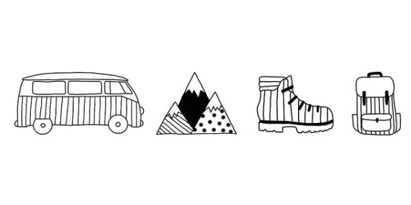 Car sticker Adventure Shop Mountain Set black