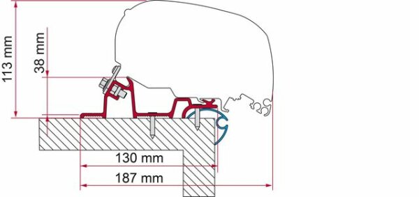 Awning adapter FIAMMA Caravan Standard 320 for F80s