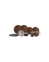 Tableware set melamine gimex 16 pcs., col. nature line teak