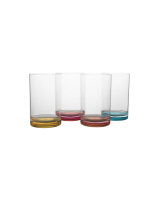 Gimex Colour Line Wasser Glas mit farbigem Boden Rainbow...