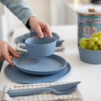 Besteck-Set koziol KLIKK 3-tlg Farbe nature flower blue