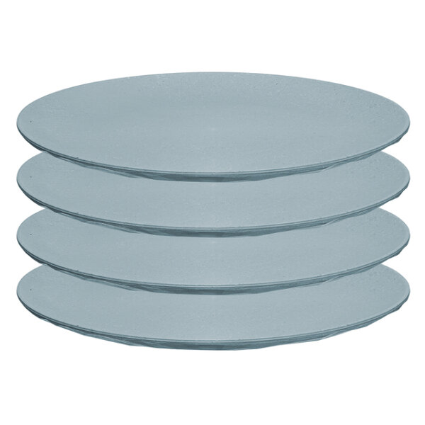 Teller flach koziol Club Plate 26 cm, 4er-Set Farbe nature flower blue