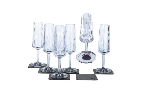 Silwy Outdoor-Champagnerglas Hightech-Kunststoffgläser, 6er-Set