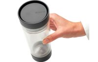 Brabantia Thermobecher Make & Take 360 ml, Dunkelgrau/Transparent