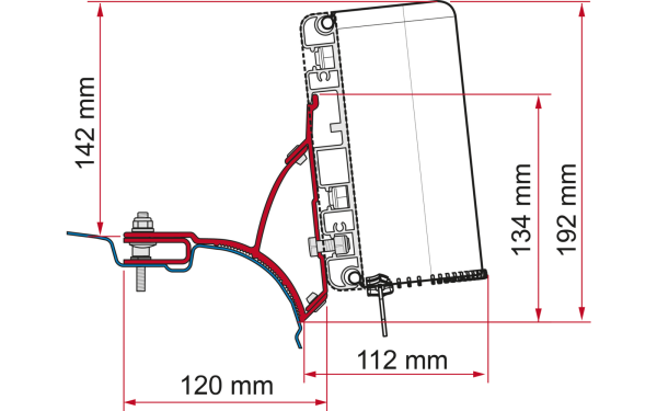 Fiamma Kit VW T5 / T6 Transporter / Multivan Markisenadapter für Fiamma Compass