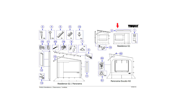 Thule Fensterstange passend zu Thule Safari Room / Residence