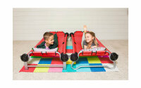 Disc-O-Bed Kid-O-Bunk Lit superposé de camping pour enfants avec poches latérales rouge / argenté