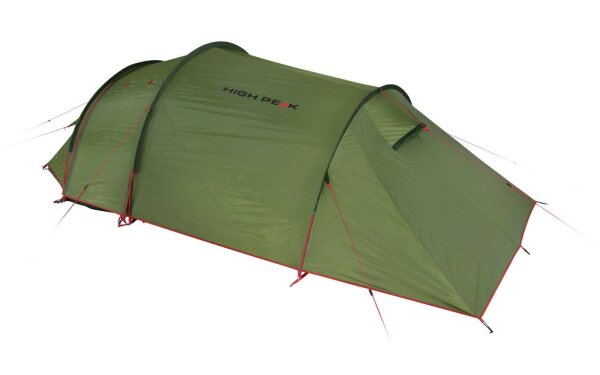 High Peak Falcon 3 LW Lightweight 3 Personen Tunnelzelt Aluminium Gestänge olive/rot