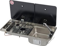CAN Combiné cuisson/rinçage INOX 2 feux,...