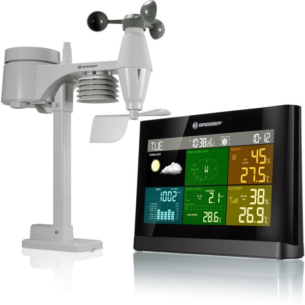 Bresser 5-in-1 Comfort Wetterstation mit Farbdisplay schwarz