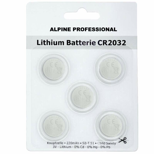 5x CR2032 Lithium-Batterien 3V Knopfzellen Blister