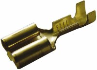 Flachsteckhülsen Messing blank 6.3mm