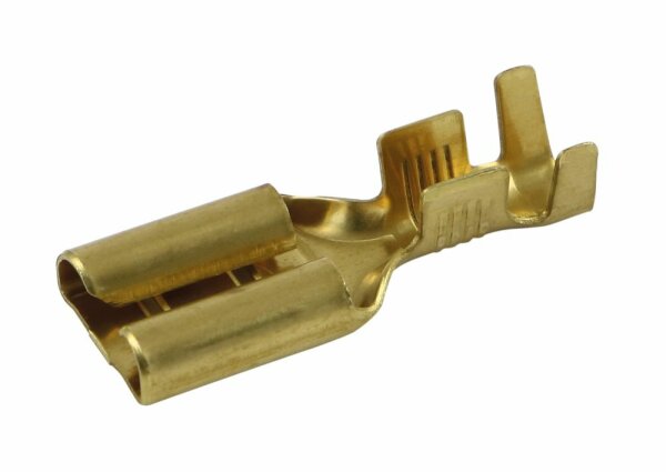 Flachsteckhülsen Messing blank 9.5mm