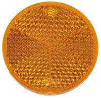 Rückstrahler gelb ø 80mm ohne Loch