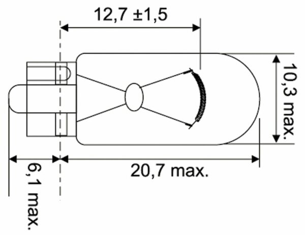 Osram Glassockellampe W2.1x9.5d 12V 5W