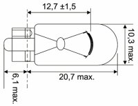 Osram Glassockellampe W2.1x9.5d 24V 2W