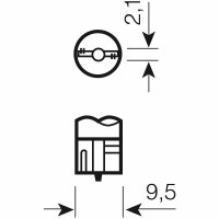 Osram Glassockellampe W2.1x9.5d 24V 5W HD