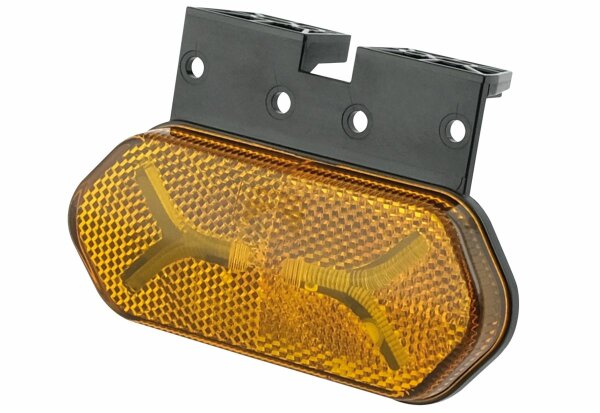 Aspöck Flatpoint IV gelb 12/24 V, AMP Superseal 2 pol. männlich, gelbe Lichtscheibe Halterung Rückseite