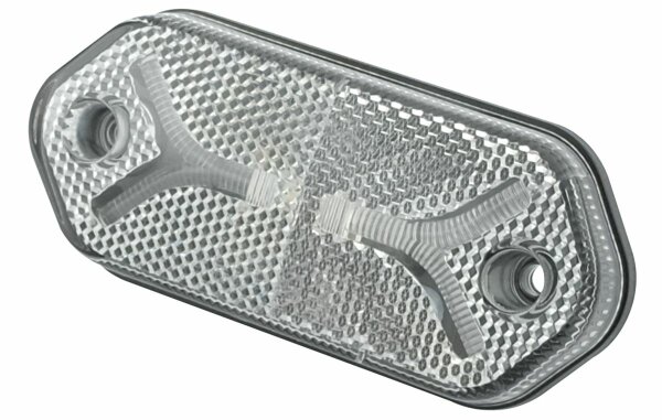 Aspöck Flatpoint IV weiss 12/24 V, AMP Superseal 2 pol. männlich, weisse Lichtscheibe