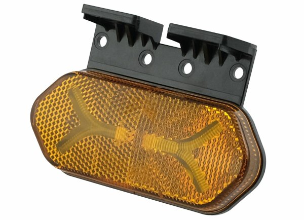 Aspöck Flatpoint IV gelb 12/24 V, Bajonett 2 pol. männlich, gelbe Lichtscheibe Halter Vorderseite