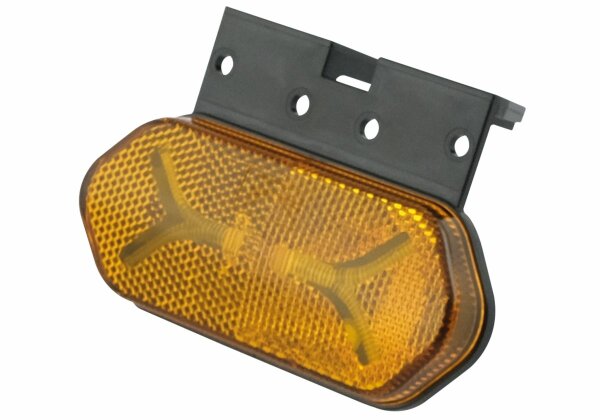 Aspöck Flatpoint IV orange 12/24 V, fixation à baïonnette 2 pôles mâle, disque orange lumineux support arrière