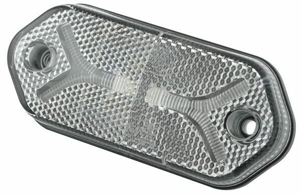 Aspöck Flatpoint IV weiss 12/24 V, Bajonett 2 pol. männlich, weisse Lichtscheibe