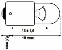 Osram Glühlampe BA9s 12V 2W