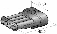 Stiftgehäuse SUPERSEAL 1.5, 4-pol
