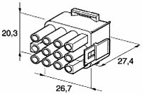 Steckgehäuse männlich MATE-N-LOK 12-pol