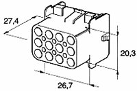 Steckgehäuse weiblich MATE-N-LOK 12-pol