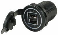 Einbausteckdose mit Gummideckel - 2 x USB-A