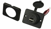 Einbausteckdose mit flacher Montageplatte - 2 x USB-A