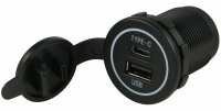 Einbausteckdose 1x USB-A und 1x USB-C