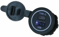 Einbausteckdose 1x USB-A und 1x USB-C