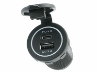 Einbausteckdose Power 30 W, Gummideckel - 1x USB-A und 1x...