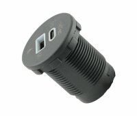Einbausteckdose Power 45 W, Gummideckel - 1x USB-A und 1x...