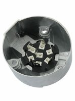 Anhängersteckdose 7-pol Alu, rund, Steckanschl.