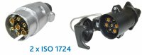 Spiralkabel-Verlängerung 1.5 m mit 7-pol Stecker + Dose